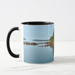 Isle Royale Malone Bay brygga och glas smooth sjö Mugg