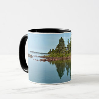 Isle Royale Malone Bay brygga och glas smooth sjö Mugg