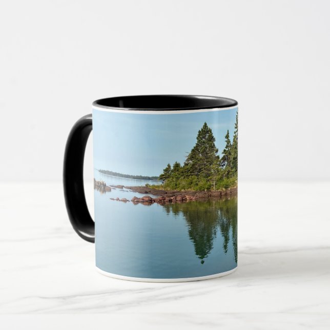 Isle Royale Malone Bay brygga och glas smooth sjö  Mugg (Framsida vänster)