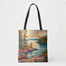 Isle Royale Michigan Vintage resor Illustration Tygkasse