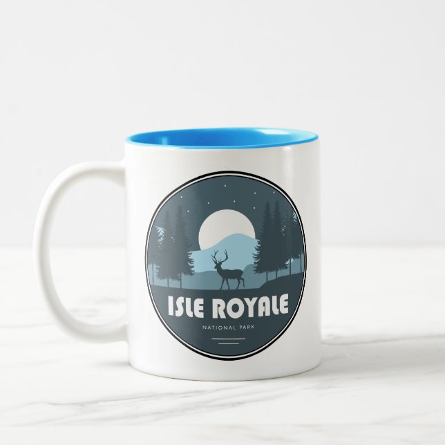 Isle Royale National Park hjort Två-Tonad Mugg (Vänster)