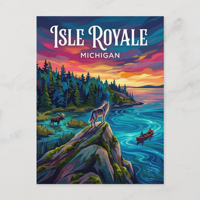 Isle Royale National Park Michigan Vykort (Framsida)