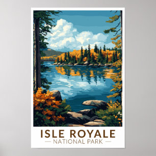 Isle Royale National Park Resa Konst Vintage Poster