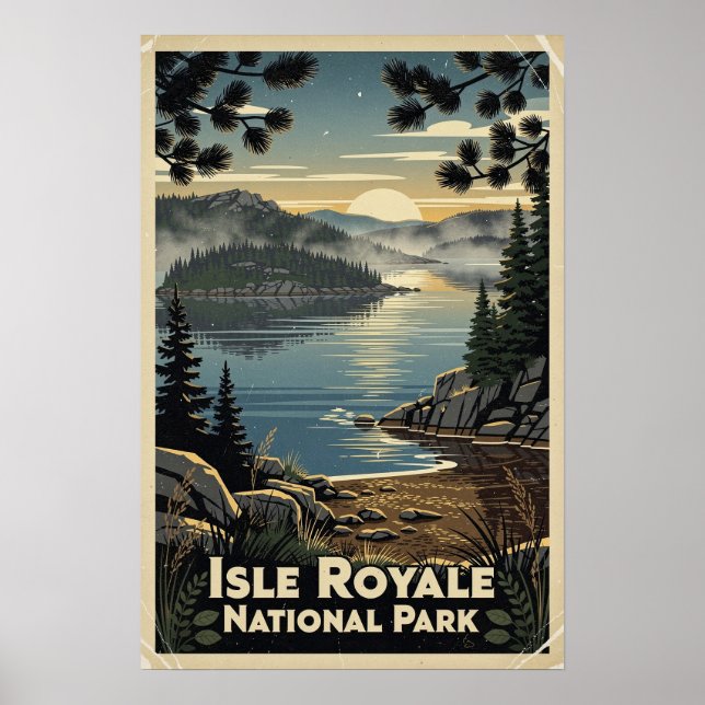 Isle Royale National Park Retro Poster (Framsidan)