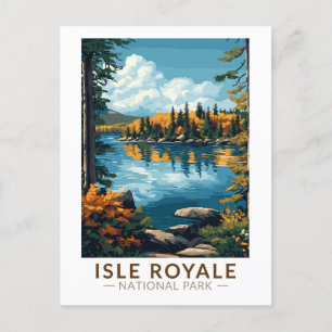 Isle Royale National Park Travel Art Vintage Vykort