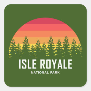 Isle Royale nationalpark Fyrkantigt Klistermärke