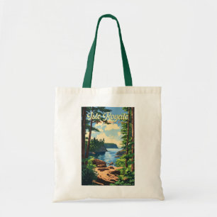 Isle Royale nationalpark Illustration Travel Art Tygkasse