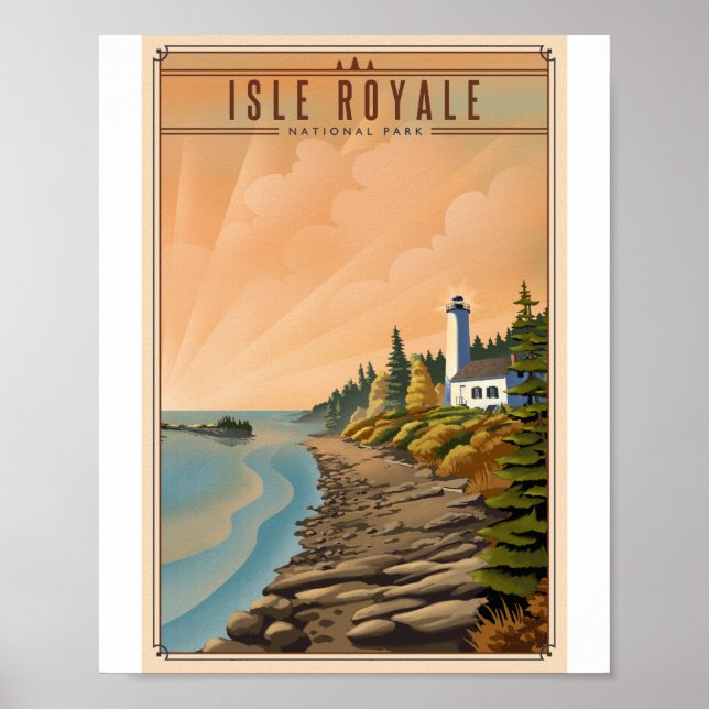 Isle Royale nationalpark Litho Artwork Poster (Framsidan)