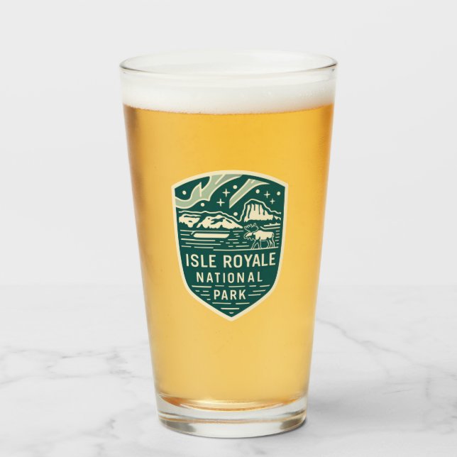 Isle Royale nationalpark Magic Night Emblem Glaskopp (Framsida fylld)