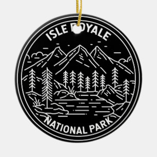 Isle Royale nationalpark Michigan Monoline Julgransprydnad Keramik