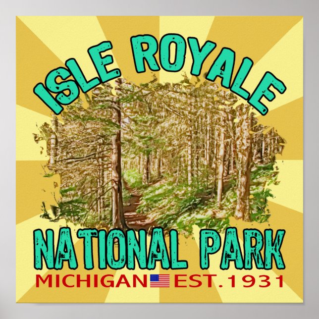 Isle Royale nationalpark, Michigan Poster (Framsidan)