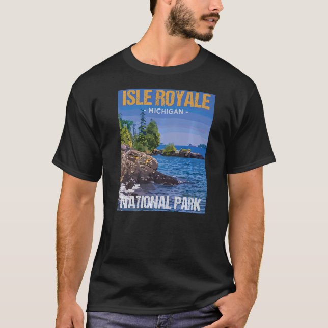 Isle Royale nationalpark Michigan Poster T Shirt (Framsida)