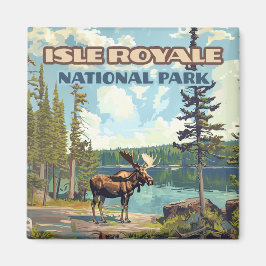 Isle Royale nationalpark Michigan Sjö Magnet