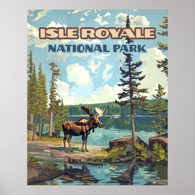 Isle Royale nationalpark Michigan Sjö Poster (Framsidan)