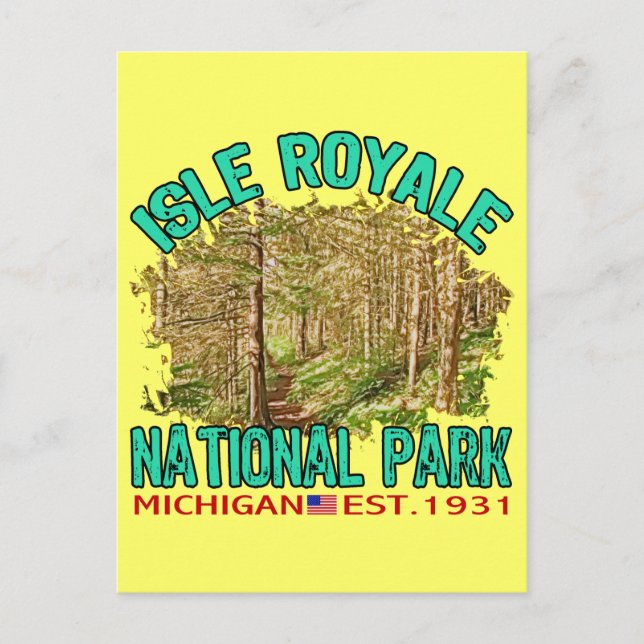 Isle Royale nationalpark, Michigan Vykort (Framsida)