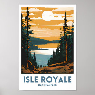 Isle Royale nationalpark Minimal Travel Poster