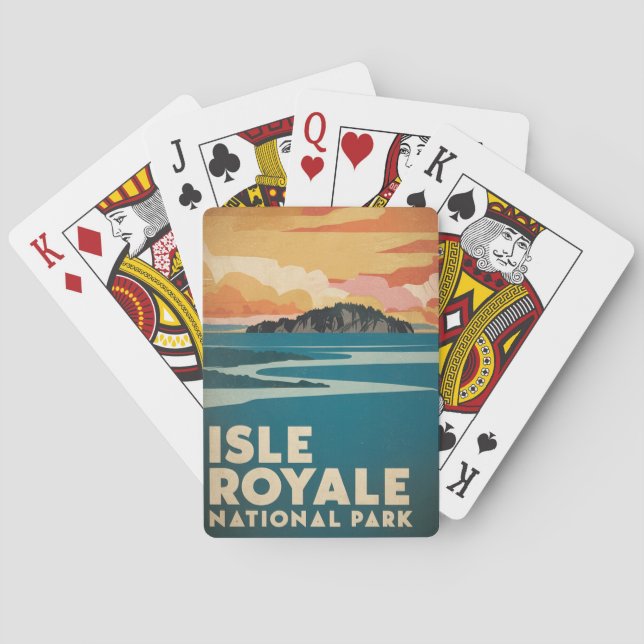 Isle Royale nationalpark Retro Poster Casinokort (Baksidan)