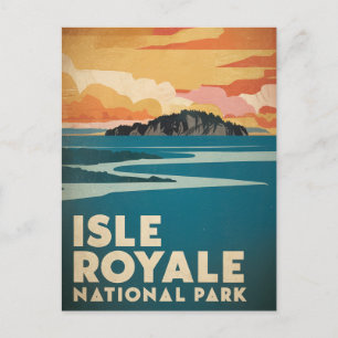 Isle Royale nationalpark Retro Poster Helg Vykort