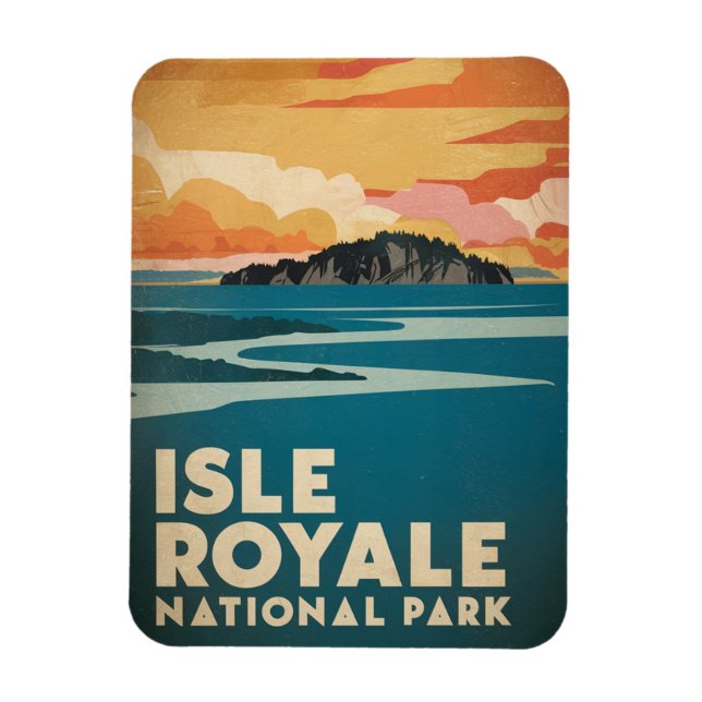 Isle Royale nationalpark Retro Poster Magnet (Vertikal)