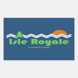 Isle Royale nationalpark Retro Rektangulärt Klistermärke