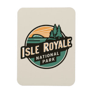 Isle Royale nationalpark Retro Travel Emblem Magnet