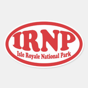 Isle Royale nationalpark - röd oval dekaldeal Ovalt Klistermärke