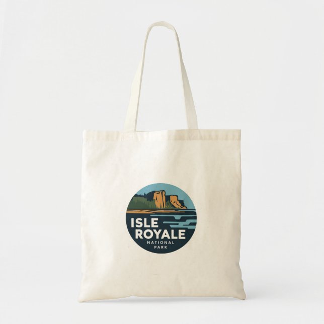 Isle Royale nationalpark Round Travel Art Tygkasse (Framsidan)