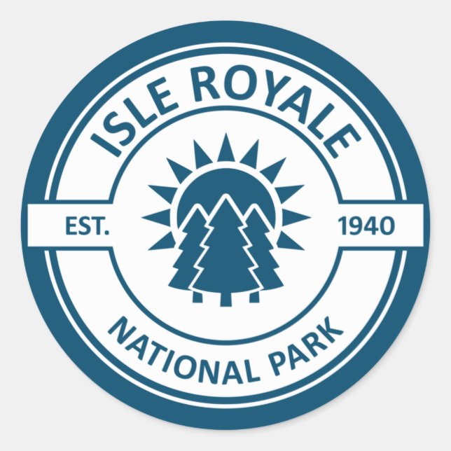 Isle Royale nationalpark Runt Klistermärke (Framsida)