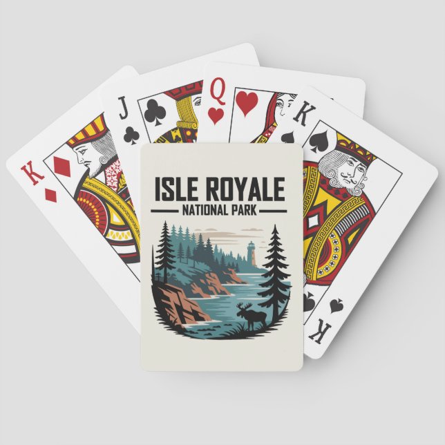 Isle Royale nationalpark Scenia Wilderness Casinokort (Baksidan)