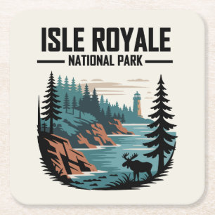 Isle Royale nationalpark Scenia Wilderness Underlägg Papper Kvadrat