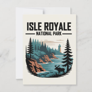 Isle Royale nationalpark Scenia Wilderness Vykort