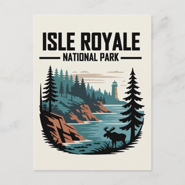 Isle Royale nationalpark Scenia Wilderness Vykort (Framsida)