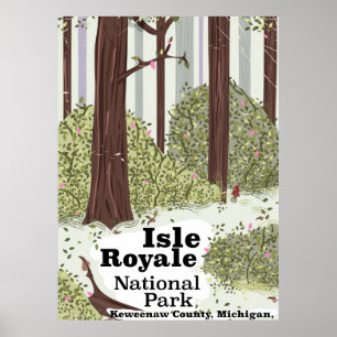 Isle Royale nationalpark vintage resor poster