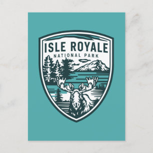 Isle Royale nationalpark Wildlife Emblem Helg Vykort