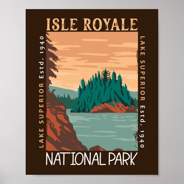 Isle Royale nationalparken Sjö Superior Distress Poster (Framsidan)