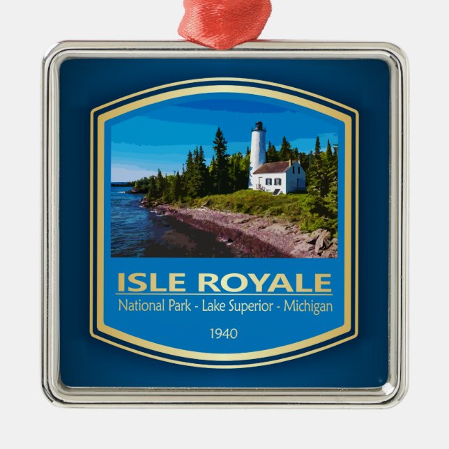Isle Royale NP (PF1) Julgransprydnad Metall (Framsidan)