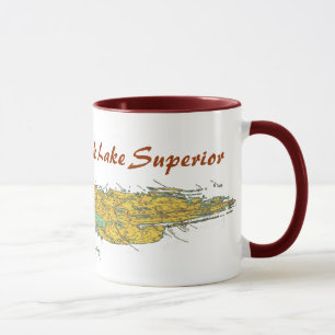 Islen Royale parkerar Lake Superior kartlägger Mugg