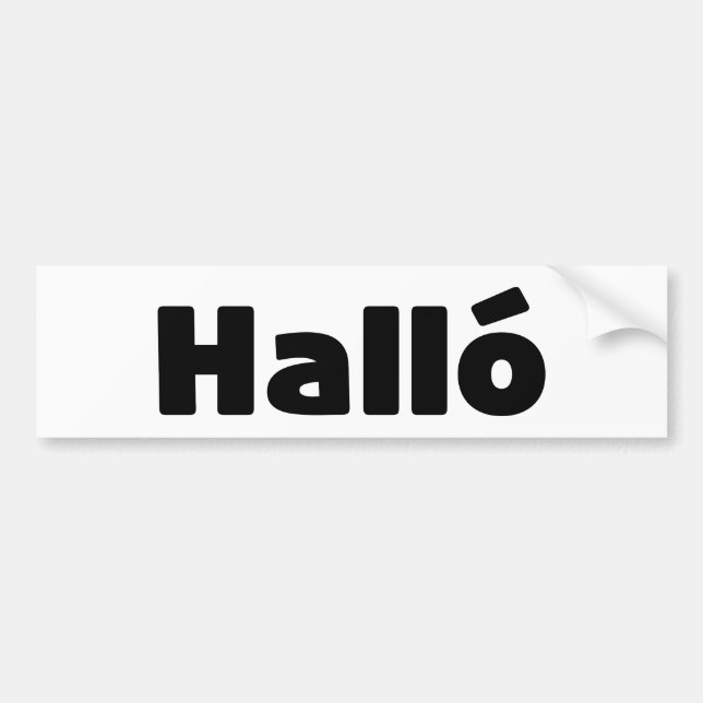 Íslenska-Hejen på isländska Halló Bildekal (Framsidan)