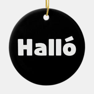 Íslenska-Hejen på isländska Halló Julgransprydnad Keramik