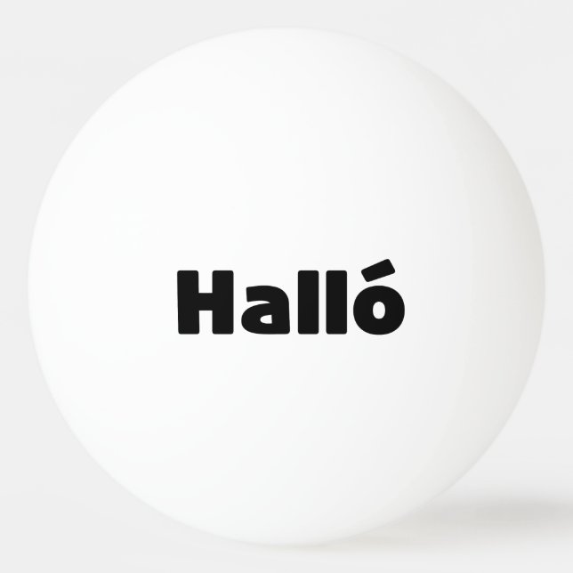 Íslenska-Hejen på isländska Halló Pingisboll (Framsidan)