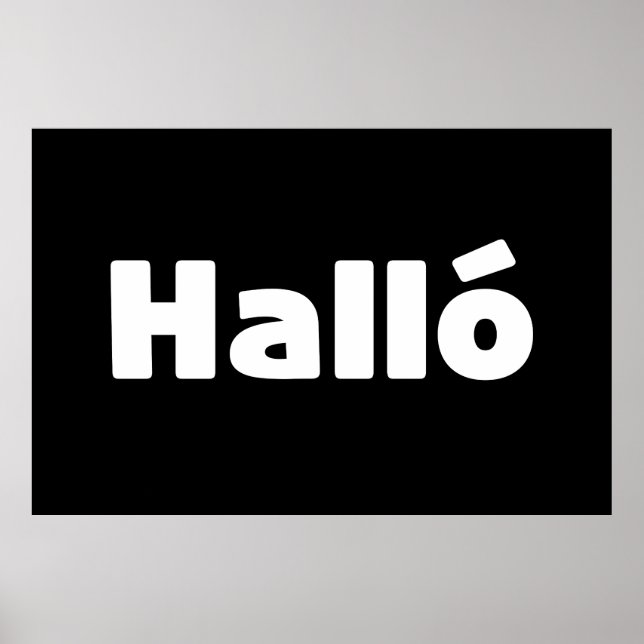 Íslenska-Hejen på isländska Halló Poster (Framsidan)