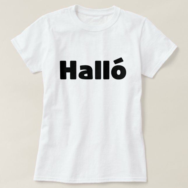 Íslenska-Hejen på isländska Halló T Shirt (Design framsida)
