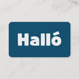 Íslenska-Hejen på isländska Halló Visitkort