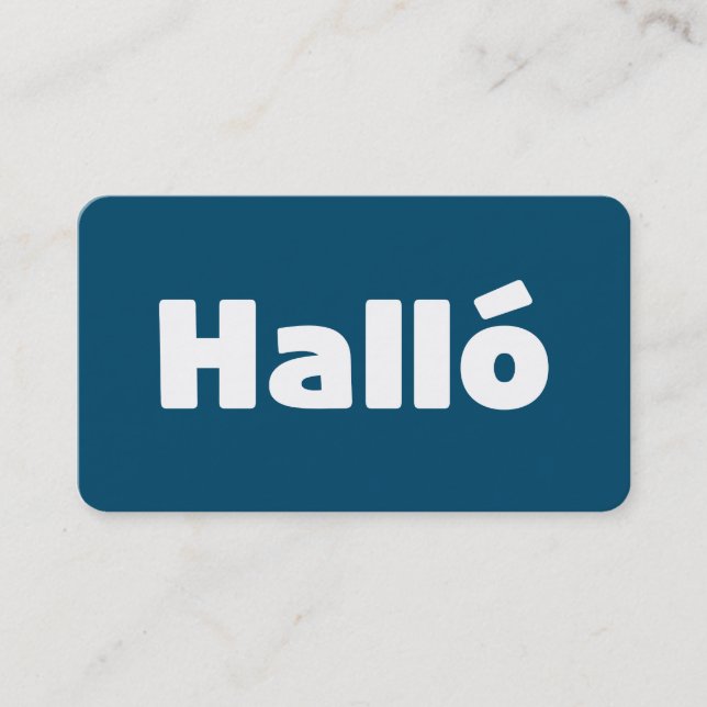 Íslenska-Hejen på isländska Halló Visitkort (Framsida)