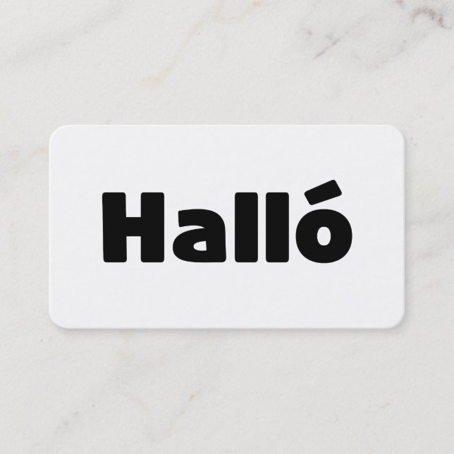 Íslenska-Hejen på isländska Halló Visitkort (Framsida)
