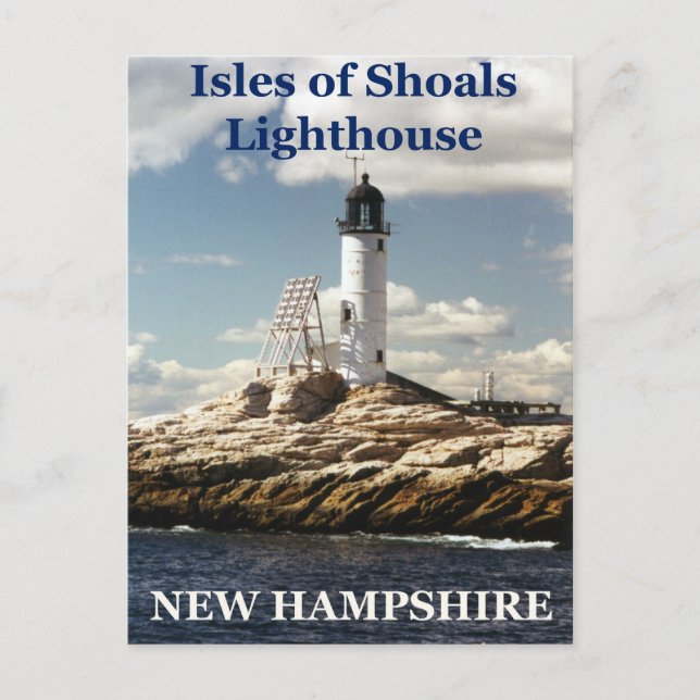 Isles of Shoals fyr, vykort från New Hampshire (Framsida)