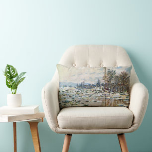 Islossningen av Claude Monet Lumbarkudde