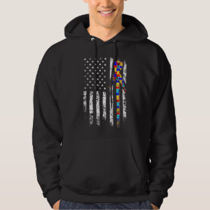 Ism Awareness American Flagga Distress 2 Hoodie