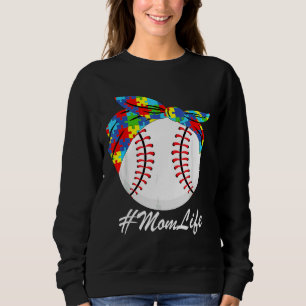Ism Mamma Baseball Messy Bun Autism Awareness 42 T Shirt