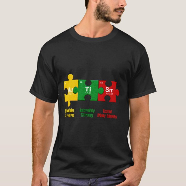 Ism Puzzle Chemistry Time Bord Inslag Autism Aw T Shirt (Framsida)